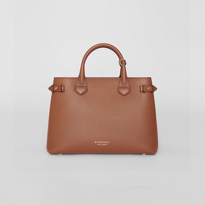 burberry grained leather the banner tote bag